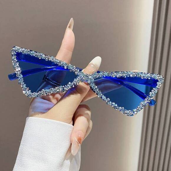 Triangle Crystal Sunglasses Sunglasses For Irregular Hi main image 6